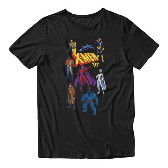 Marvel X-men 97 D+ Mutant Team Heroes Retro Men's T Shirt (Black, S-XXXL)
