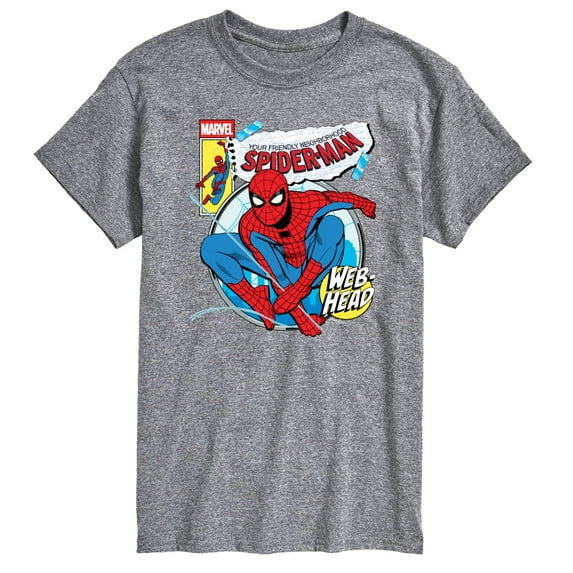 Marvel Your Friendly Neighborhood Spider-Man - Comic Book Cover - Adult Short Sleeve Graphic T-Shirt