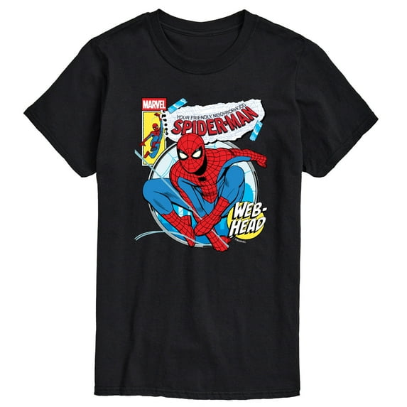 Marvel Your Friendly Neighborhood Spider-Man - Comic Book Cover - Adult Short Sleeve Graphic T-Shirt
