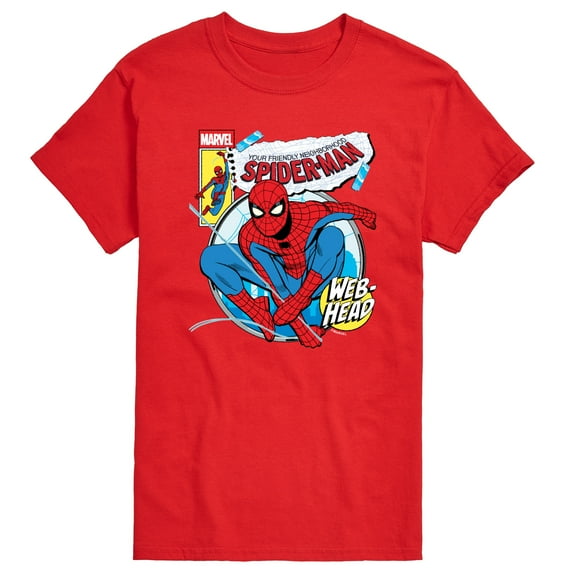 Marvel Your Friendly Neighborhood Spider-Man - Comic Book Cover - Adult Short Sleeve Graphic T-Shirt