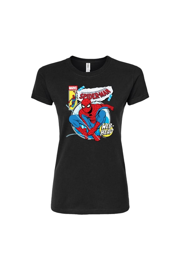 Your Friendly Neighborhood Spider-Man - Comic Book Cover - Juniors Fitted Graphic T-Shirt