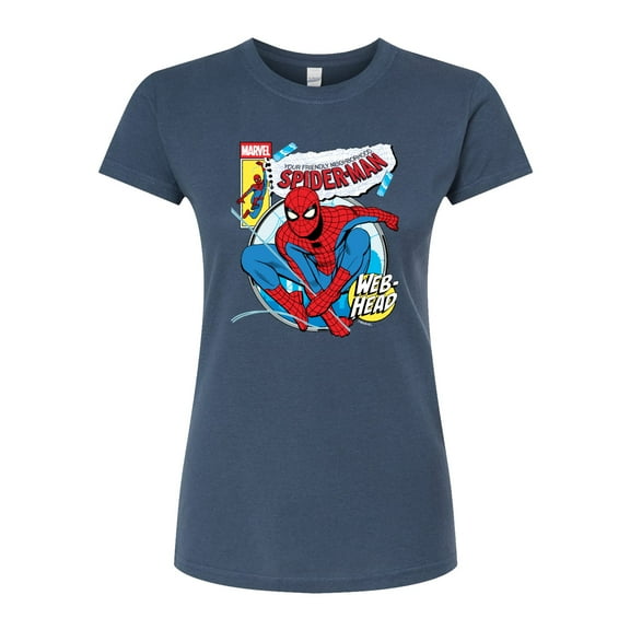 Marvel Your Friendly Neighborhood Spider-Man - Comic Book Cover - Juniors Fitted Graphic T-Shirt