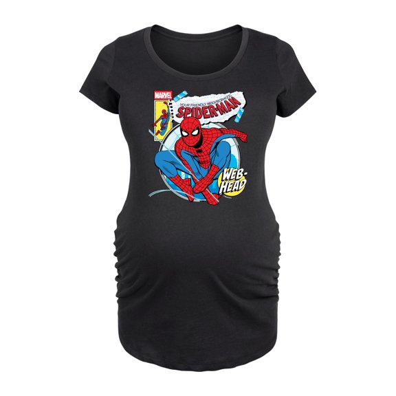 Marvel Your Friendly Neighborhood Spider-Man - Comic Book Cover - Maternity Scoop Neck Graphic T-Shirt