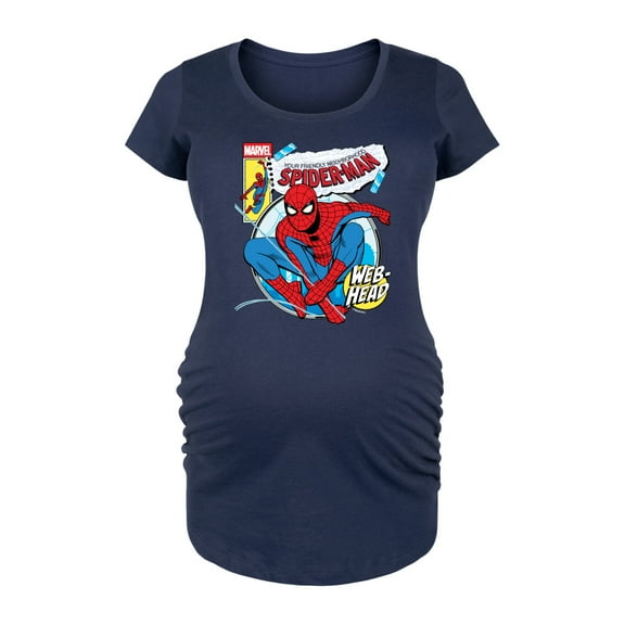 Marvel Your Friendly Neighborhood Spider-Man - Comic Book Cover - Maternity Scoop Neck Graphic T-Shirt
