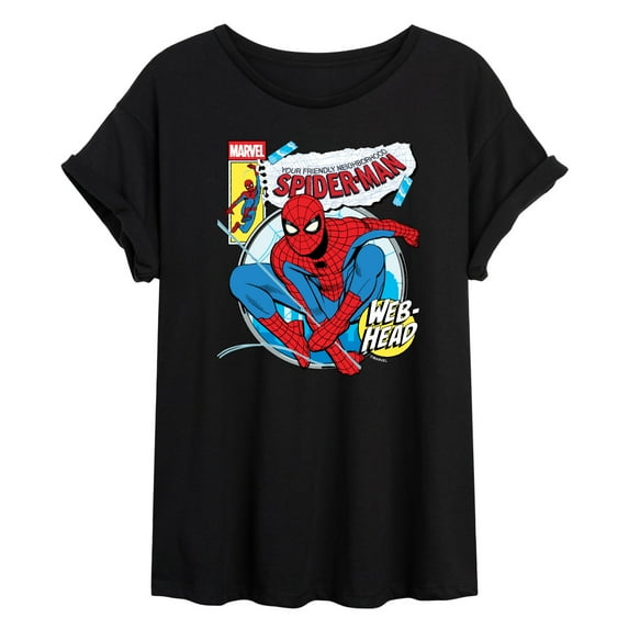 Marvel Your Friendly Neighborhood Spider-Man - Comic Book Cover - Women's Oversized Graphic T-Shirt