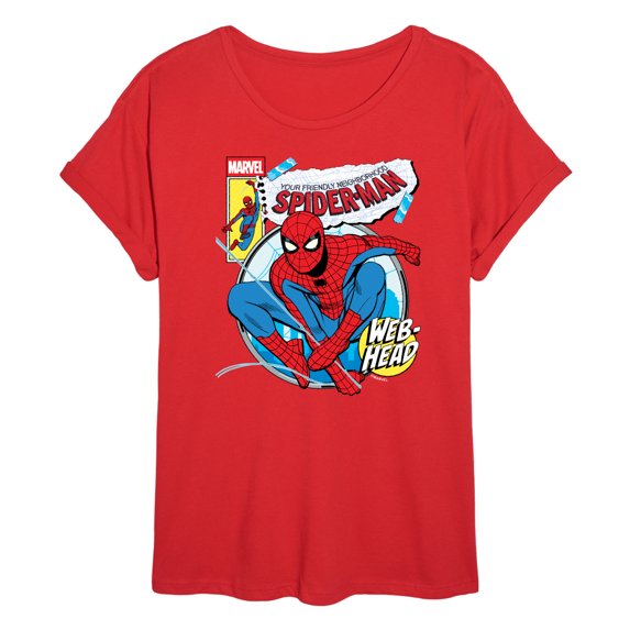 Marvel Your Friendly Neighborhood Spider-Man - Comic Book Cover - Women's Oversized Graphic T-Shirt
