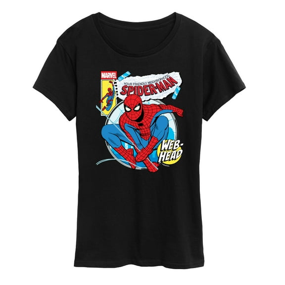 Marvel Your Friendly Neighborhood Spider-Man - Comic Book Cover - Women's Short Sleeve Graphic T-Shirt