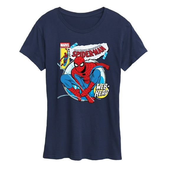 Marvel Your Friendly Neighborhood Spider-Man - Comic Book Cover - Women's Short Sleeve Graphic T-Shirt