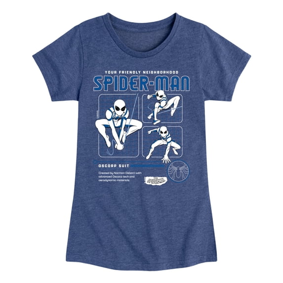 Marvel Your Friendly Neighborhood Spider-Man - Dark Digital - Toddler And Youth Girls Fitted Short Sleeve Graphic T-Shirt