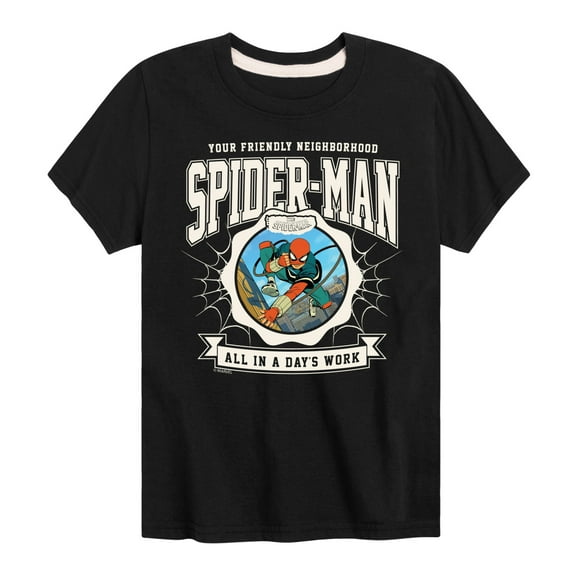 Marvel Your Friendly Neighborhood Spider-Man - Friendly Spidey Collegiate - Toddler And Youth Short Sleeve Graphic T-Shirt