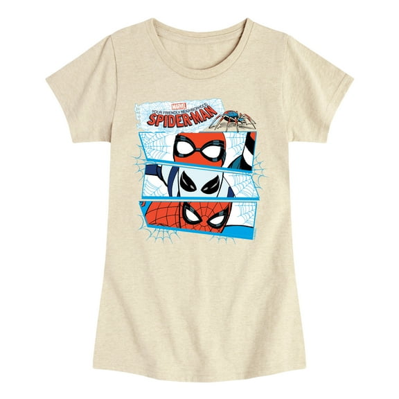 Marvel Your Friendly Neighborhood Spider-Man - Spider Suit Masks - Toddler And Youth Girls Fitted Short Sleeve Graphic T-Shirt