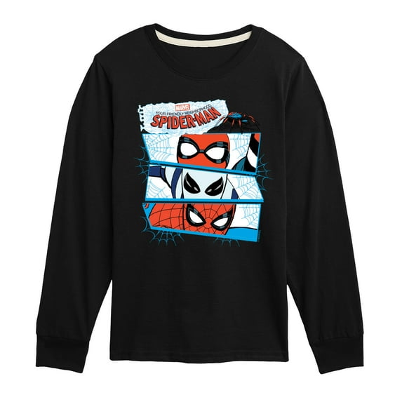 Marvel Your Friendly Neighborhood Spider-Man - Spider Suit Masks - Toddler And Youth Long Sleeve Graphic T-Shirt