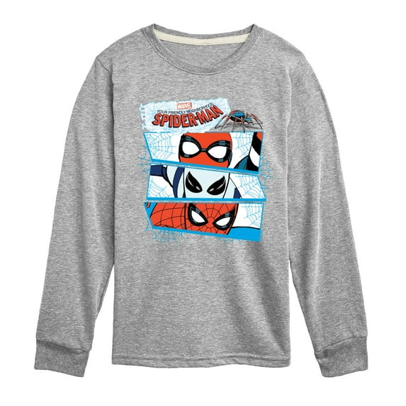 Marvel Your Friendly Neighborhood Spider-Man - Spider Suit Masks - Toddler And Youth Long Sleeve Graphic T-Shirt