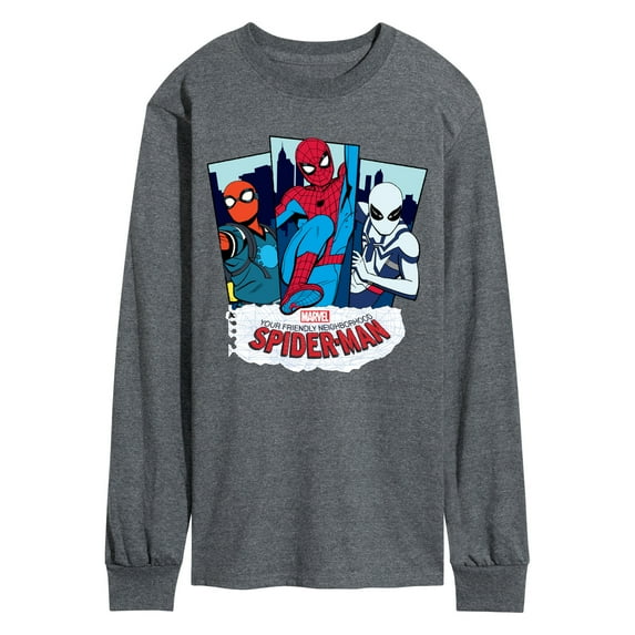 Marvel Your Friendly Neighborhood Spider-Man - Spider Suits - Adult Long Sleeve Graphic T-Shirt