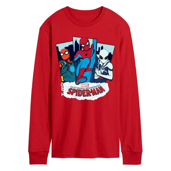 Marvel Your Friendly Neighborhood Spider-Man - Spider Suits - Adult Long Sleeve Graphic T-Shirt