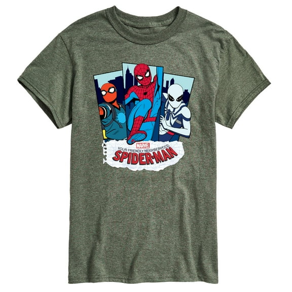 Marvel Your Friendly Neighborhood Spider-Man - Spider Suits - Adult Short Sleeve Graphic T-Shirt