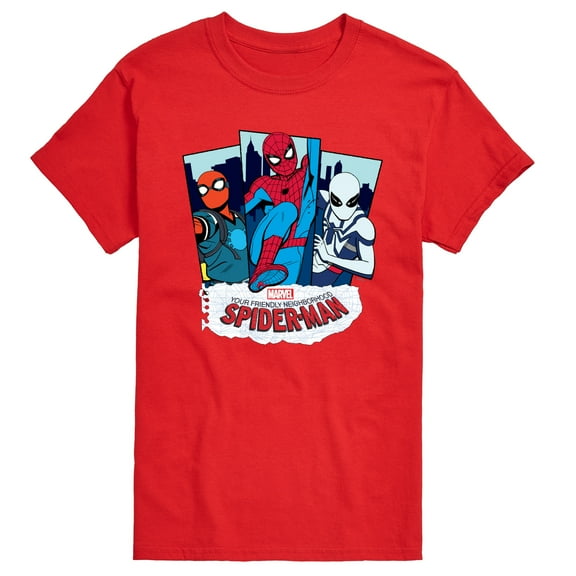 Marvel Your Friendly Neighborhood Spider-Man - Spider Suits - Adult Short Sleeve Graphic T-Shirt