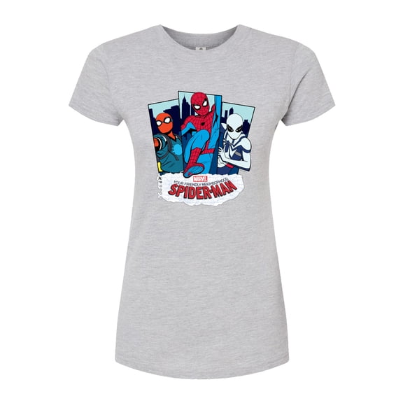 Marvel Your Friendly Neighborhood Spider-Man - Spider Suits - Juniors Fitted Graphic T-Shirt