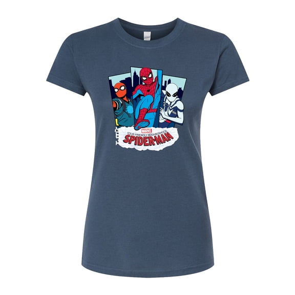 Marvel Your Friendly Neighborhood Spider-Man - Spider Suits - Juniors Fitted Graphic T-Shirt