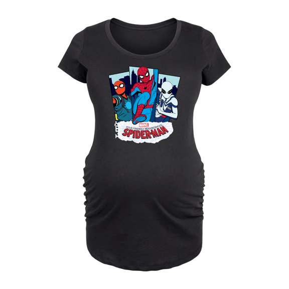 Marvel Your Friendly Neighborhood Spider-Man - Spider Suits - Maternity Scoop Neck Graphic T-Shirt