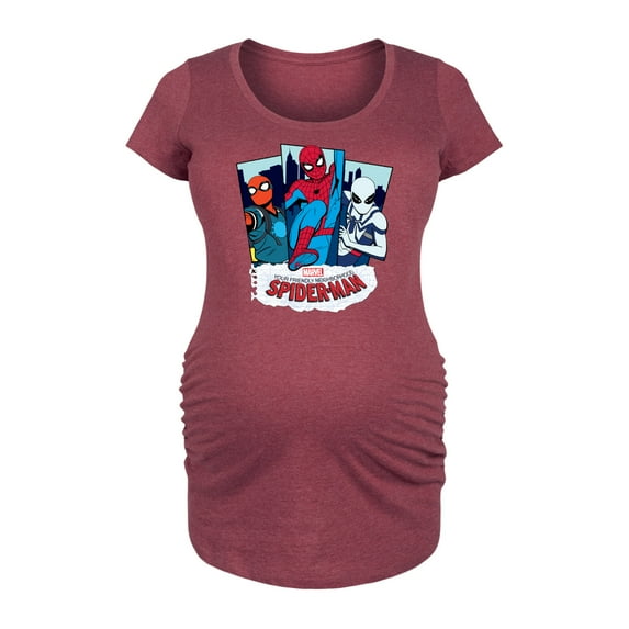 Marvel Your Friendly Neighborhood Spider-Man - Spider Suits - Maternity Scoop Neck Graphic T-Shirt