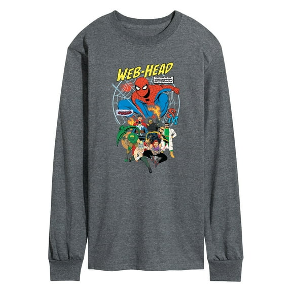 Marvel Your Friendly Neighborhood Spider-Man - Web Head - Adult Long Sleeve Graphic T-Shirt