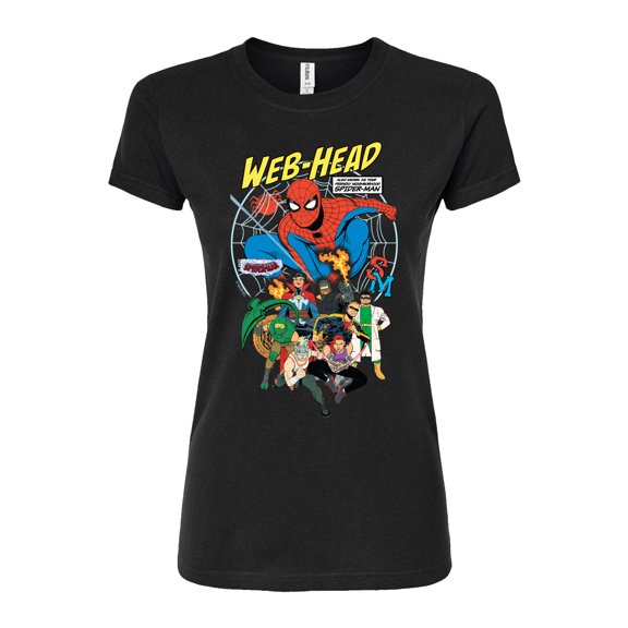 Marvel Your Friendly Neighborhood Spider-Man - Web Head - Juniors Fitted Graphic T-Shirt