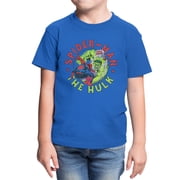 Marvel Youth Spider-Man Vs The Hulk Smash Circular T-Shirt Royal, XS-XL