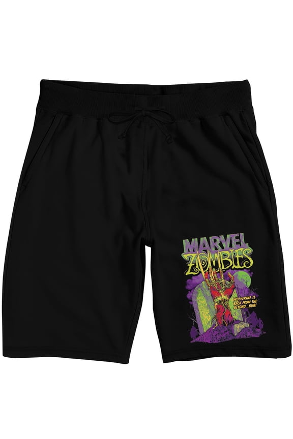 Marvel Zombies Wolverine Men's Black Sleep Pajama Shorts-Medium