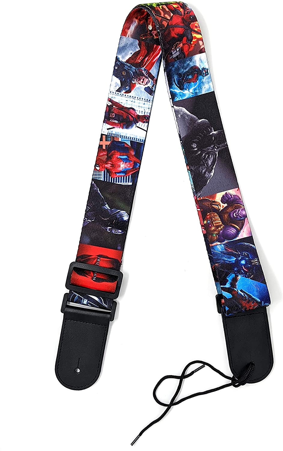 Marvel and DC Comics Superheroes Guitar Strap | Polyester with genuine leather