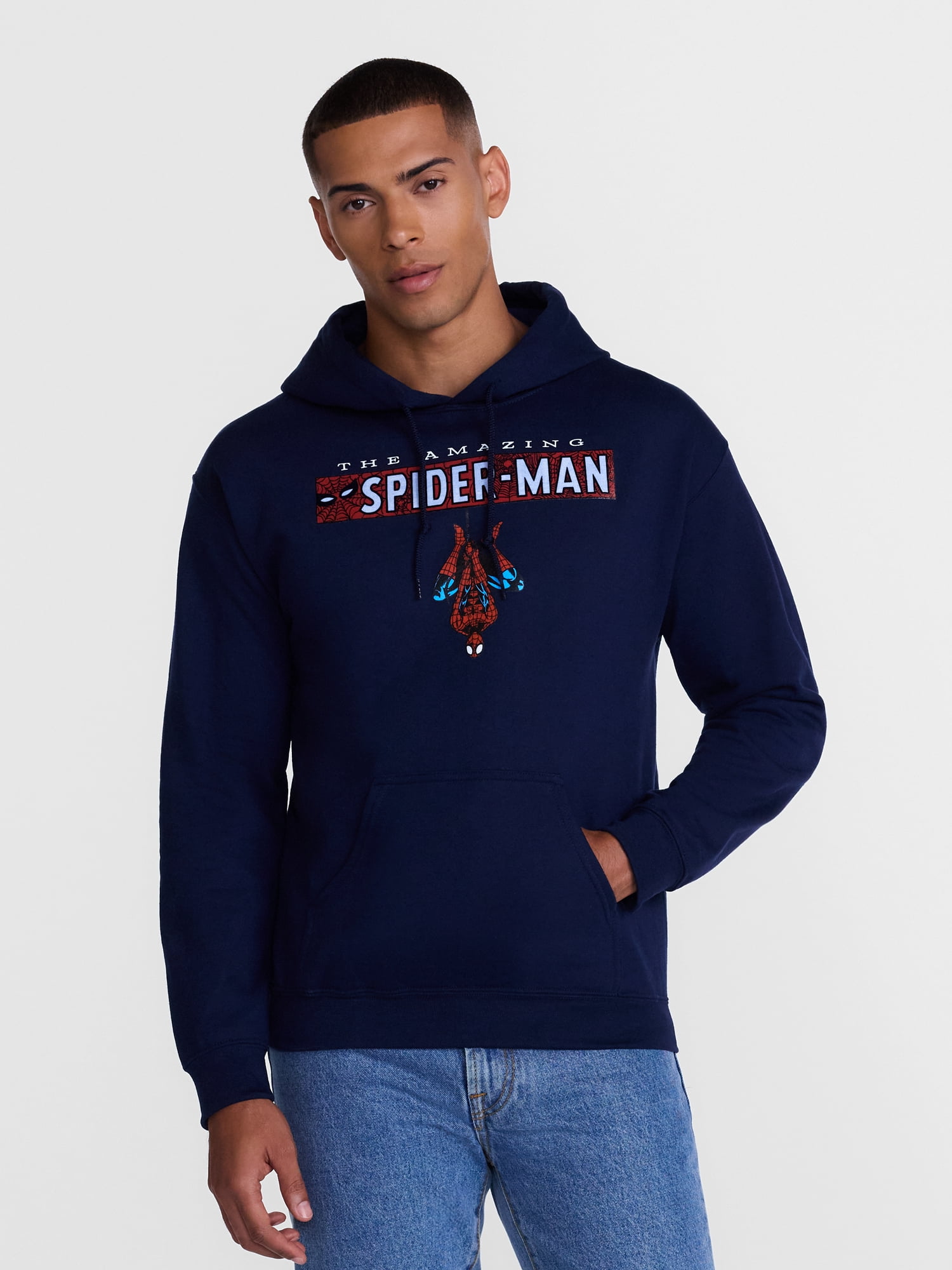 Marvel Spider-Man Men's and Big Men's Front Back Graphic Cotton Hoodie, Sizes S-3XL