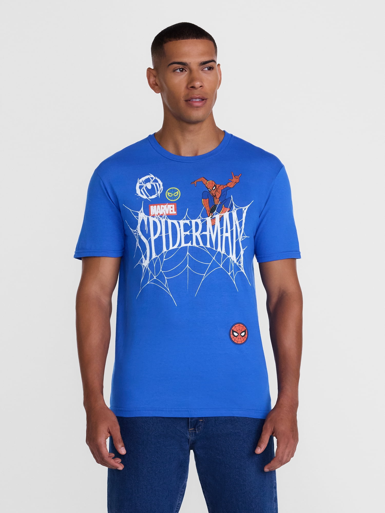 Marvel Spider-Man Men's and Big Men's Graphic Cotton Tee with Short Sleeves, Sizes S-3XL