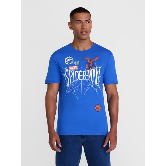 Marvel Spider-Man Men's and Big Men's Graphic Cotton Tee with Short Sleeves, Sizes S-3XL