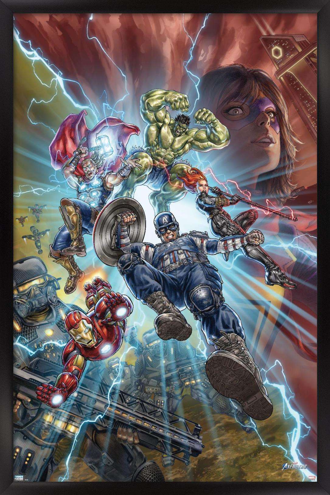 Marvel's Avengers - Battle Wall Poster, 14.725" x 22.375", Framed