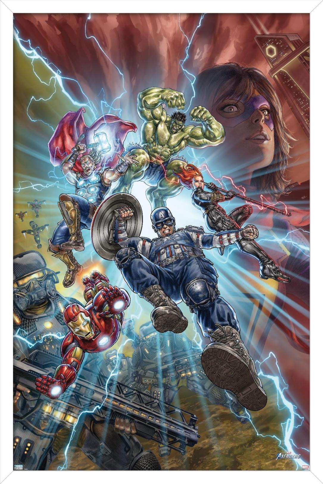 Marvel's Avengers - Battle Wall Poster, 14.725" x 22.375", Framed
