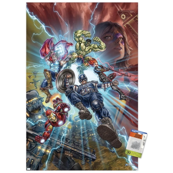 Marvel's Avengers - Battle Wall Poster with Push Pins, 22.375" x 34"