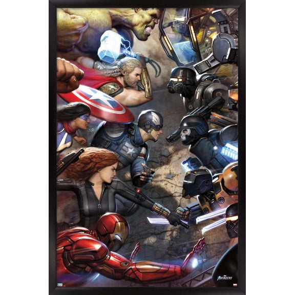 Marvel's Avengers - Face Off Wall Poster, 14.725" x 22.375", Framed