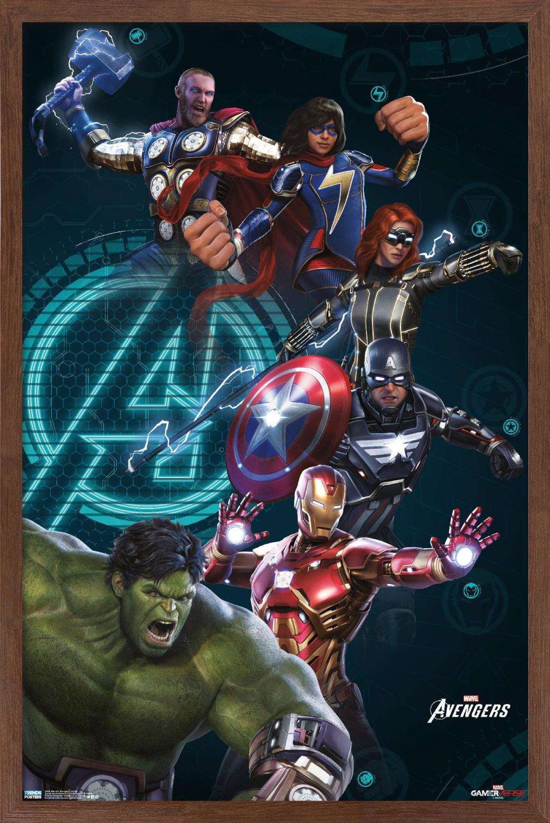 Marvel's Avengers - Group Wall Poster, 22.375" x 34", Framed