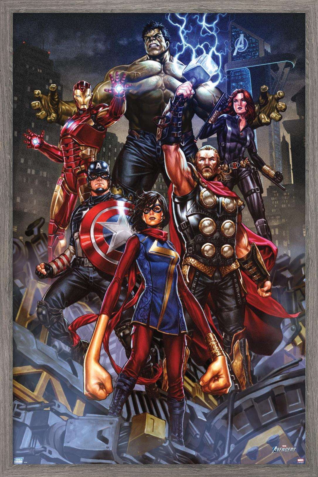 Marvel's Avengers - Unite Wall Poster, 14.725" x 22.375", Framed