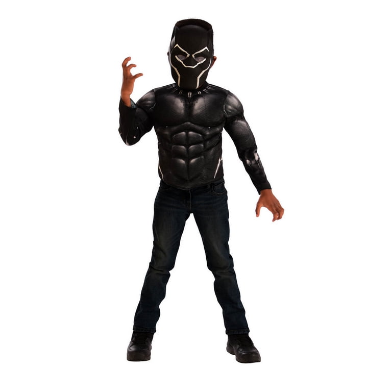 brindis acortar Solicitud Marvel's Black Panther Muscle Chest Shirt and Mask Costume Set - Walmart.com