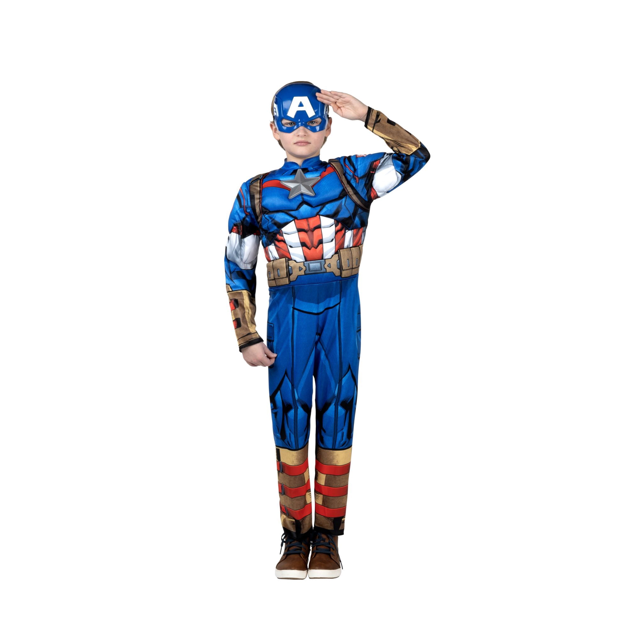 Marvel's Captain America Halloween Costume for Children, Boy's Size S (6/7), by Jazwares
