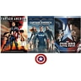 thumbnail image 1 of Marvel's Captain America One 1 Two 2 Three 3 Complete 3 DVD Movie Set Includes Captain America Decal, 1 of 5