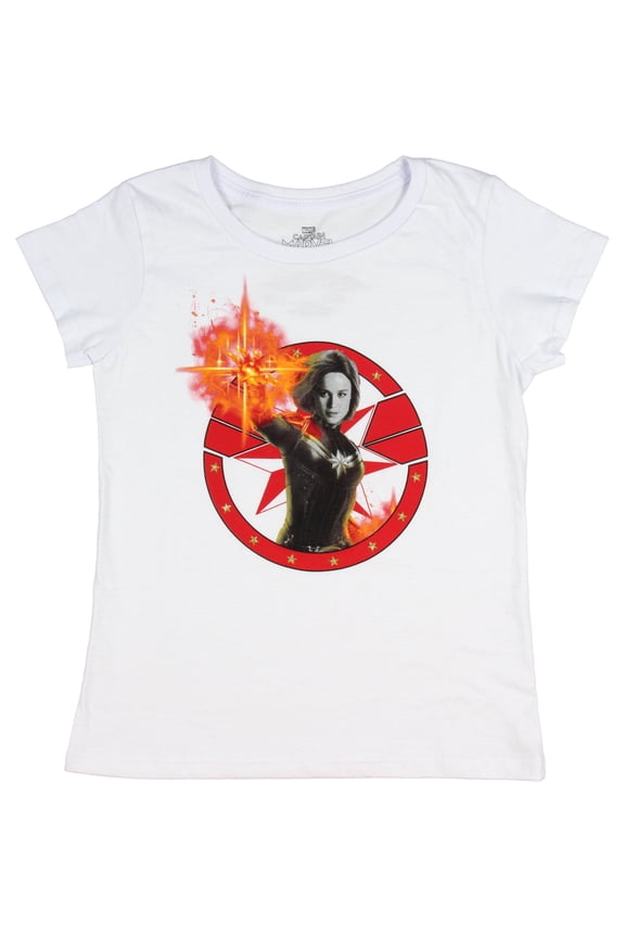 Marvel's Captain Marvel Releasing The Power Graphic Girls T-Shirt Small