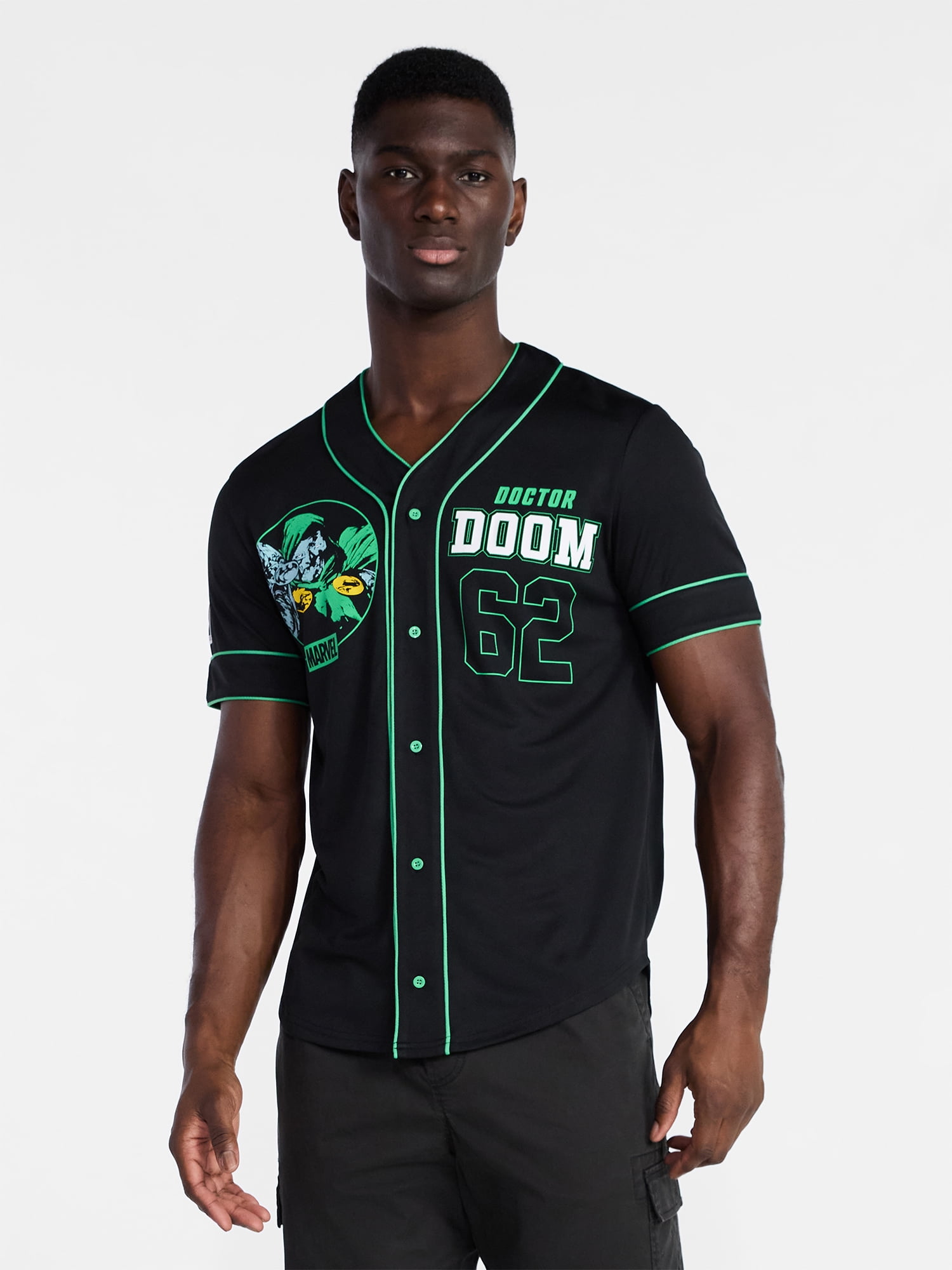 Marvel's Dr. Doom Men's & Big Men's Baseball Jersey, Sizes S-3XL