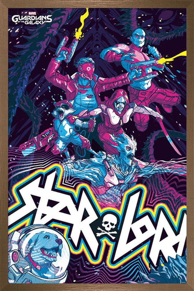 Marvel's Guardians of the Galaxy Video Game - Colorful Wall Poster, 14.725" x 22.375", Framed