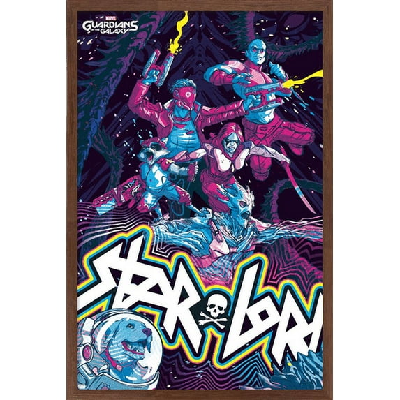 Marvel's Guardians of the Galaxy Video Game - Colorful Wall Poster, 14.725" x 22.375", Framed