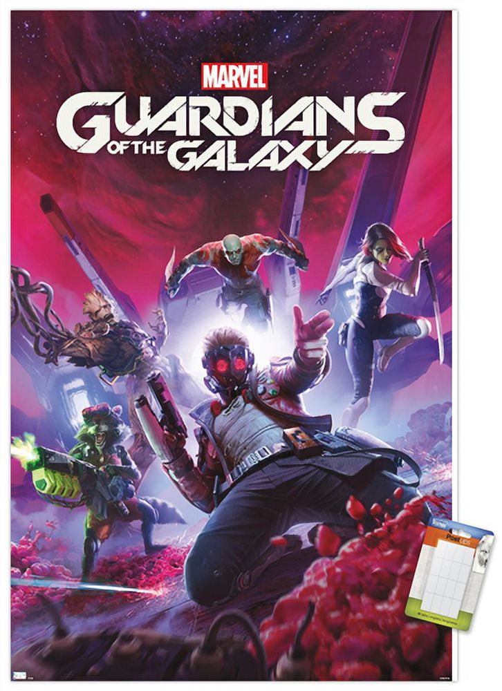 Guardians of the Galaxyポスター Marvel's Guardians of the Galaxy Video Game - Key Art Wall Poster