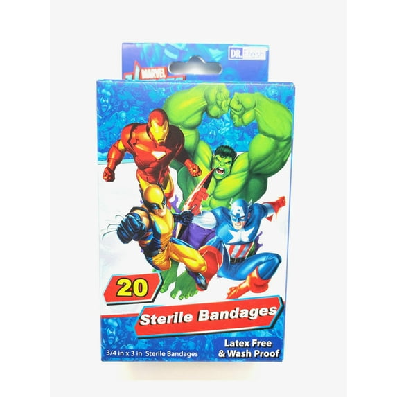 Marvel's Hulk, Iron Man, and Wolverine Kids Infectiguard Bandages