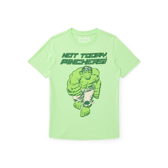 Marvel's Hulk Boys St. Patrick's Day Graphic Tee with Short Sleeves, Sizes 4-18