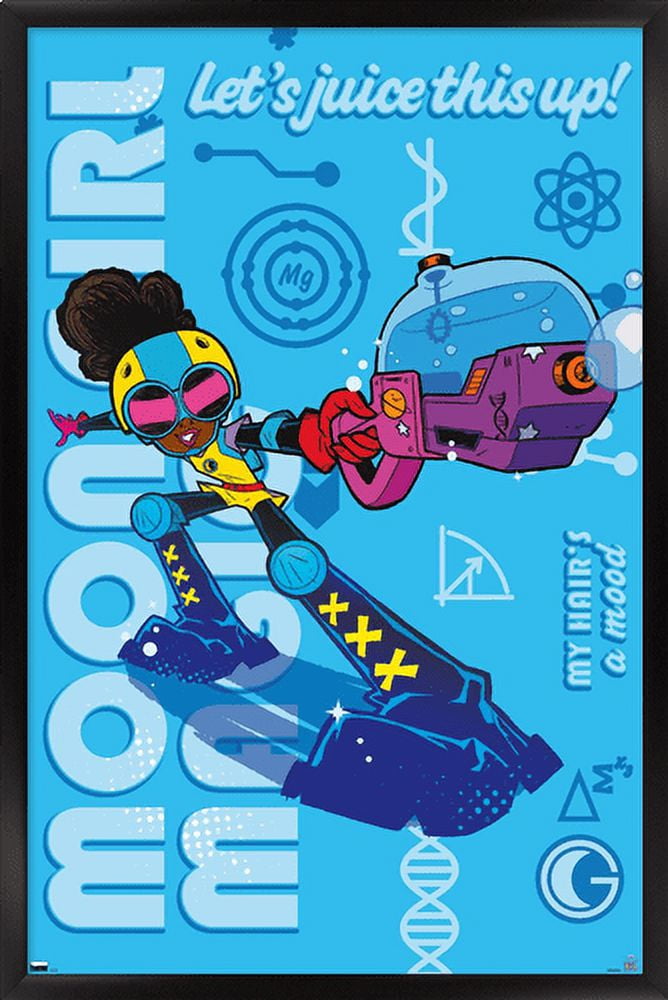 Marvel's Moon Girl & Devil Dinosaur - More Juice Wall Poster, 22.375" x 34" Framed